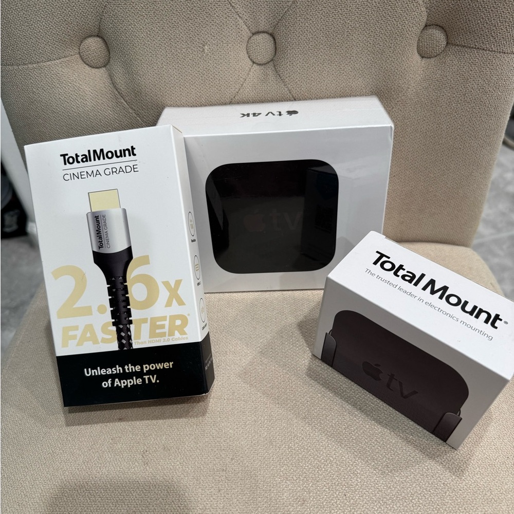 Apple TV 4K with TotalMount Accessories - Black and White